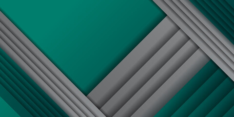 abstract modern dark green grey gray silver lines background vector illustration with 3d overlap layers