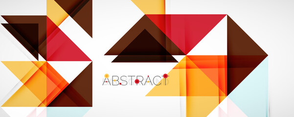 Geometric abstract background. Techno color triangle shapes. Vector illustration for covers, banners, flyers and posters and other designs