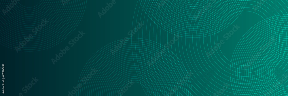 Wall mural modern abstract dark green technology business background with circle shape for banner and wallpaper