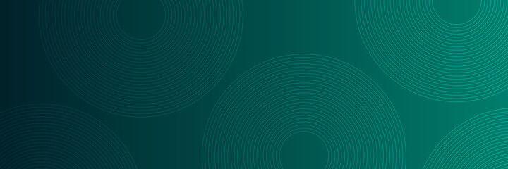 Modern abstract dark green technology business background with circle shape for banner and wallpaper. High contrast dark green glossy stripes. Abstract tech graphic banner design. Vector corporate