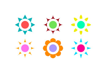 Set of sun images. vector can be used for poster or banner image background material.