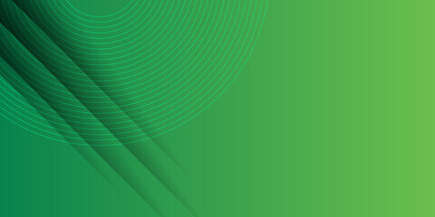 Abstract green gradient vector banner. Halftone dotted minimal contemporary long background. Geometric circle abstract background, creative geometric wallpaper.