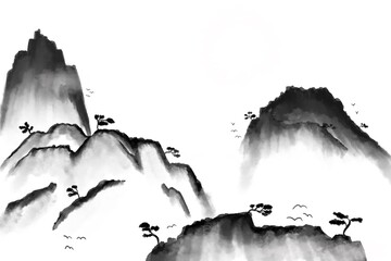 หัวข้อ Chinese ink Watercolor pattern texture designs background