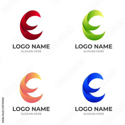 Letter E Logo Vector With 3d Colorful Style Wall Mural Wallpaper Murals Amelia Letter E Logo Vector With 3d Colorful Style Wall Mural Wallpaper Murals Amelia
