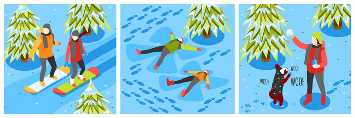 Winter Fun Isometric Concept