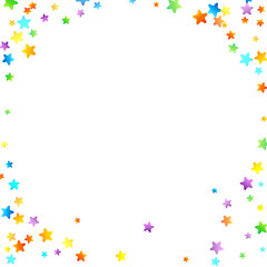 Rainbow Festive Confetti. Carnival Star Falling.