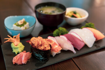 Popular japanese food - Nigri sushi set