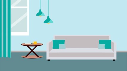 living interior with sofa