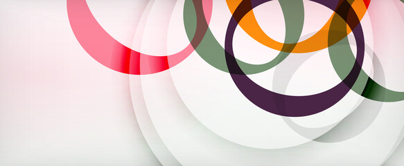 Ring geometric shapes, o letter repetition wallpaper. Abstract background for business or technology presentations, internet posters or web brochure covers