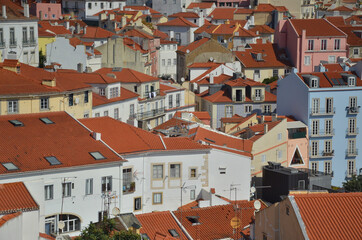 Lisbon cityscape, view of the Alfama downtown, Portugal