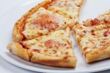 tasty pizza on the white background