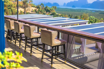 The natural background of the morning light rising in the middle of the sea and surrounded by mountains, cool breezes, the beauty of the ecology of the tourist attractions.