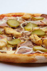 tasty pizza on the white background