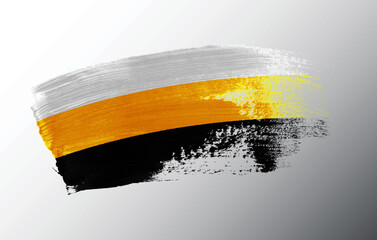 Perak, Malaysia flag illustrated on paint brush stroke