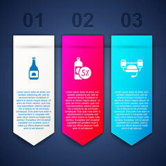 Set Beer bottle, and helmet. Business infographic template. Vector.