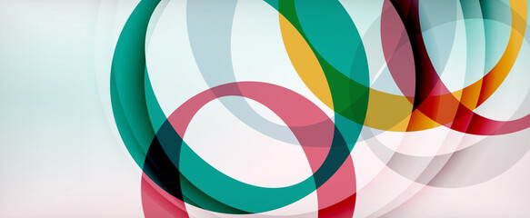 Obraz premium Ring geometric shapes, o letter repetition wallpaper. Abstract background for business or technology presentations, internet posters or web brochure covers