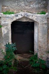 Naklejka premium Ancient Hellenistic Necropolis doorway Meleti Cyprus