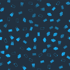 Set Shockproof phone, Smartphone, Glass screen protector and Charger on seamless pattern. Vector.