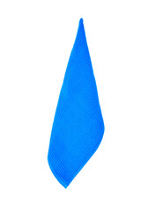 Blue  kitchen towel  isolated on white background. Cooking and cleaning mock up for design.