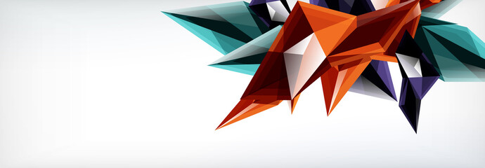 Vector 3d triangles and pyramids abstract background for business or technology presentations, internet posters or web brochure covers