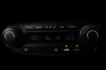 air conditioning  control panel in car on Screen air conditioning on off