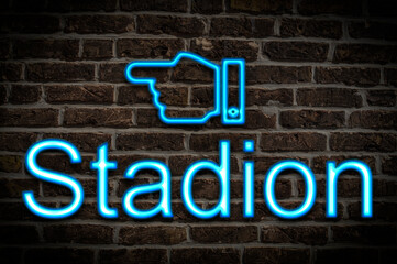 Fototapeta premium Leuchtreklame Stadion