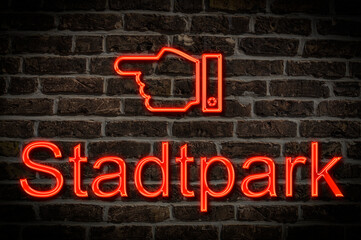 Leuchtreklame Stadtpark