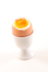 soft boiled egg isolated on white background