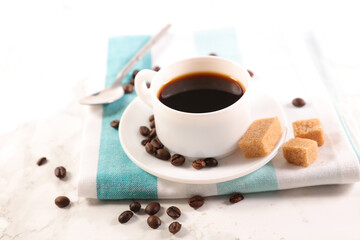 coffee cup and sugar cube