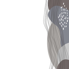 Abstract invitation card template. Naive  design with abstract shapes and place for text. Vector. Layout decorative greeting card or invitation design background.