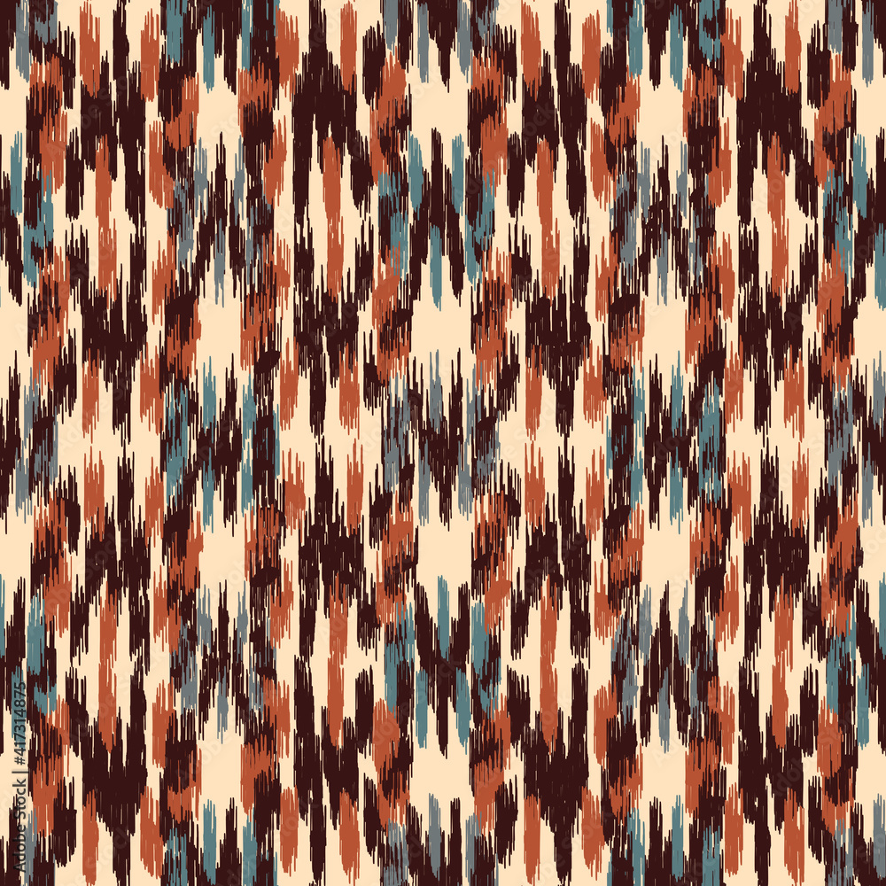 Poster seamless abstract pattern in doodle style with the image of colorful strokes.