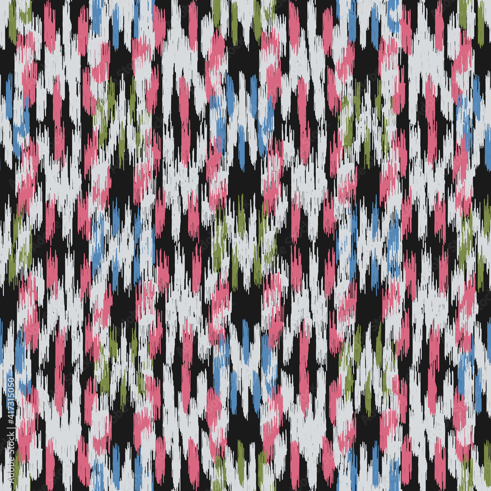 Poster seamless abstract pattern in doodle style with the image of colorful strokes.