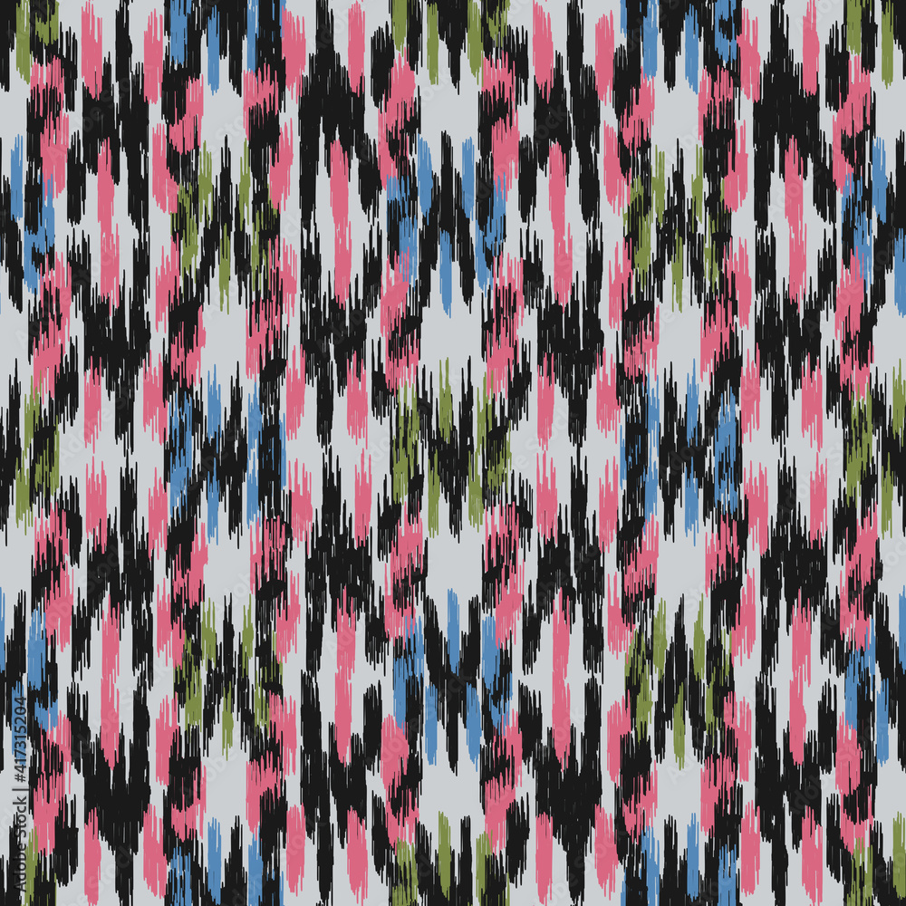 Poster seamless abstract pattern in doodle style with the image of colorful strokes.