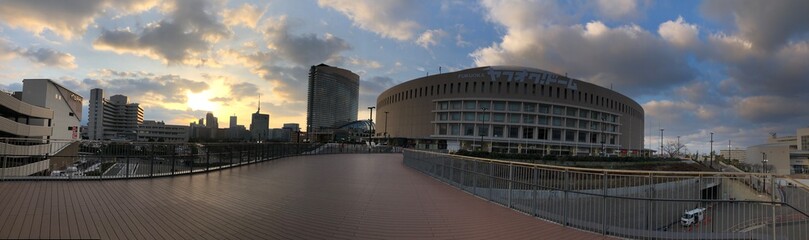 Fototapeta premium 福岡ドームと周辺の景色