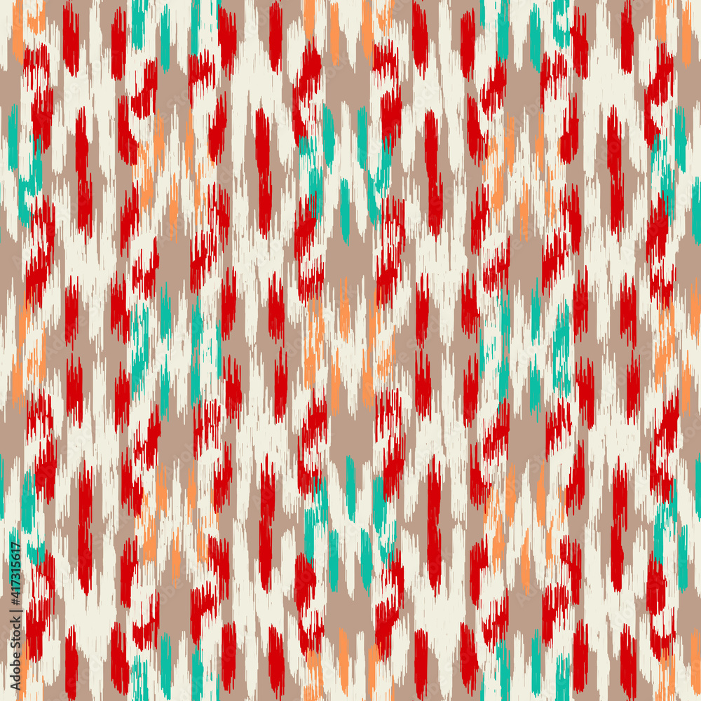 Poster seamless abstract pattern in doodle style with the image of colorful strokes.