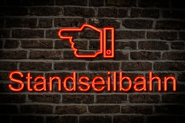 Leuchtreklame Standseilbahn