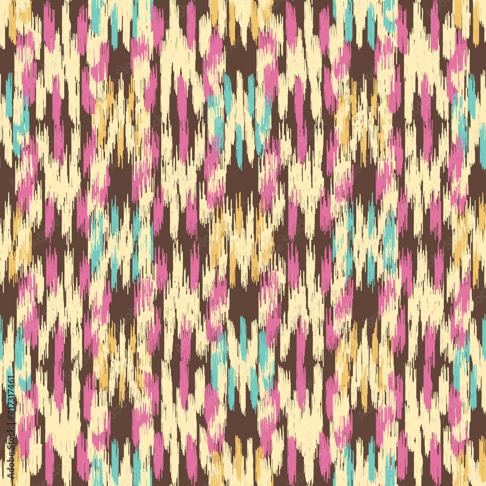 Poster seamless abstract pattern in doodle style with the image of colorful strokes.