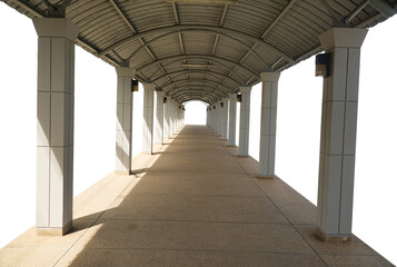 A long corridor between the pillars Used for protection from the sun and rain.