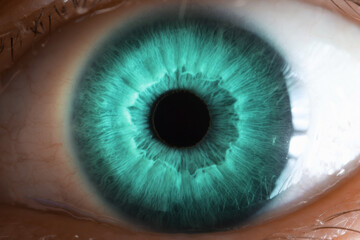 Beautiful closeup of blue human eye for medical design