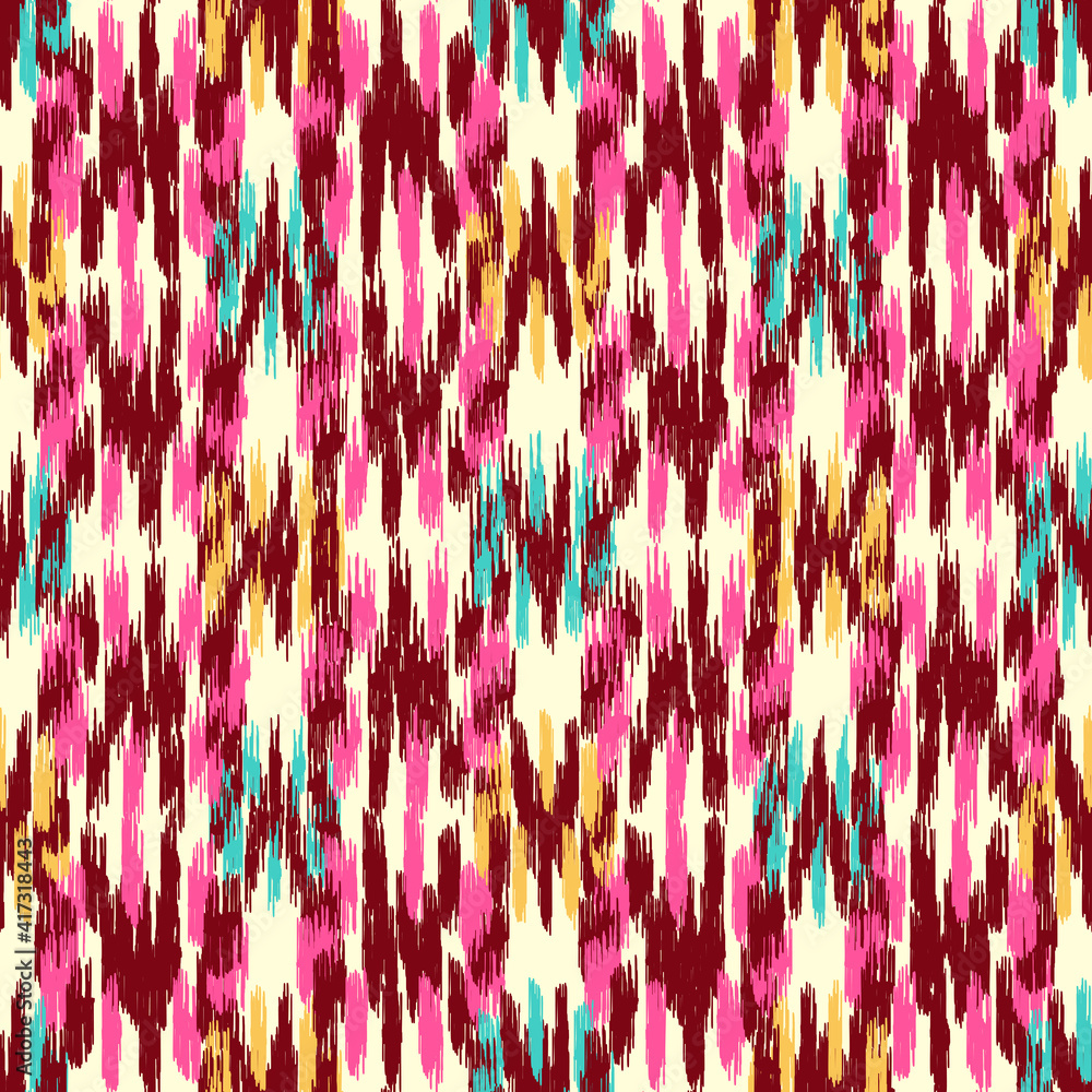 Poster seamless abstract pattern in doodle style with the image of colorful strokes.