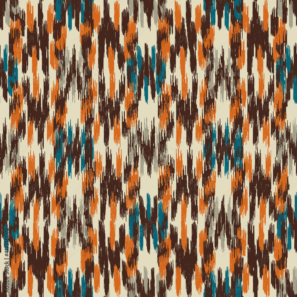 Poster seamless abstract pattern in doodle style with the image of colorful strokes.