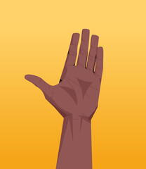 african american human hand showing gesture communication language gesturing concept vertical vector illustration