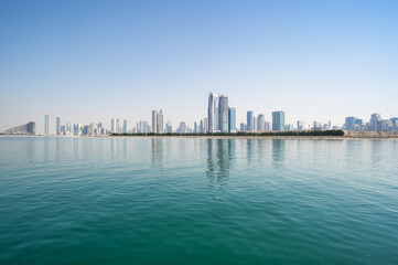 Fototapeta na wymiar View of skyscrapers in Dubai