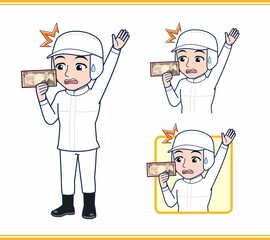 衛生的な服を着ている人