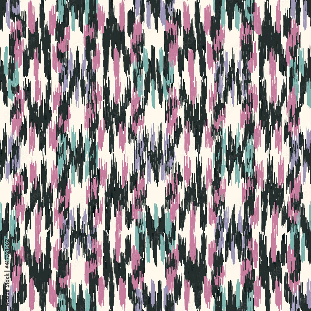 Poster seamless abstract pattern in doodle style with the image of colorful strokes.