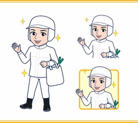 衛生的な服を着ている人