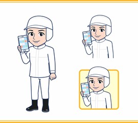 衛生的な服を着ている人