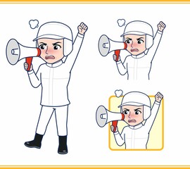 衛生的な服を着ている人