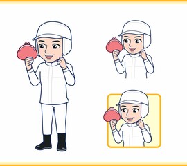 衛生的な服を着ている人