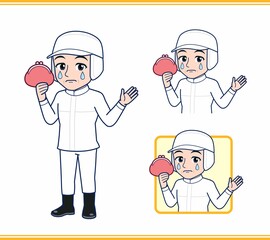 衛生的な服を着ている人